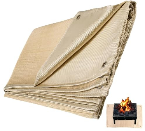 Duroecsain Manta ignífuga, manta aislante ignífuga | Manta de fibra de vidrio de alto rendimiento para barbacoa, excelente herramienta de protección contra incendios para usar como paño de soldadura