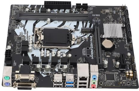 LGA 1200 Motherboard, H410M D3V M.2 Gaming Motherboard for Desktop PC, DDR4 Double Channel PCI E Slot USB 3.2 VGA DVI Interface for CPU Processor