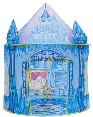 Benebomo Tienda de campaña desplegable para niños, Castillo de Juegos para niños, Castillo de Hielo Azul, casa de campaña para niños y niñas