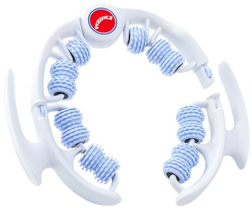 MZDXJ Cellulite Massage Tool - Lymphatic Drainage Massager - Muscle Roller, Deep Fascia Massage, Dimpled Skin Removal, Legs/Thighs/Buttocks, Anti-Cellulite Roller, Smooth Skin (14 Wheel - Blue)