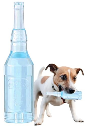 Njidher Juguetes para Perros con Botella De Agua - Mordedor De Goma con Chirrido - Juguetes para Perros - para Enriquecimiento, Cumpleaños, Cachorros, Juego, Piscina, Navidad Y
