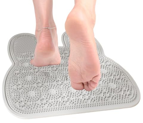 Exfoliateur de pieds sous douche | Nettoyant en silicone antidérapant pour lapins - Tapis nettoyant pour pieds avec lapin pour le dos | Pour les femmes âgées et les , la famille