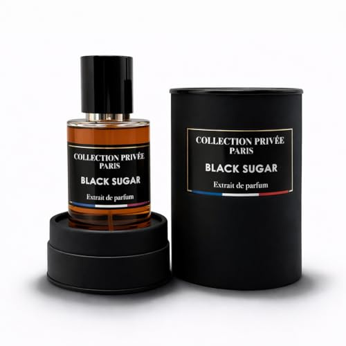 Collection Privée Paris Black Sugar Extrait de Parfum, Notes Caramel et Oud, Vanille Noire et Bois Fumé, Parfum Mixte Gourmand, 50 ml
