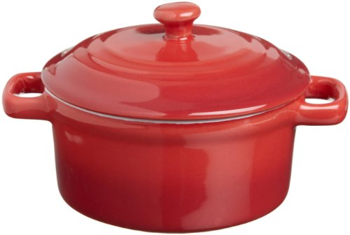 Tognana Mini Cocotte/Casseruola Lori in ceramica, 10 cm di diametro in rosso, con un volume di 230 ml