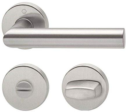 Hoppe Amsterdam Edelstahl F69 Rosettengarnitur E1400Z/42KV/42KVS, Bad / WC Ausführung