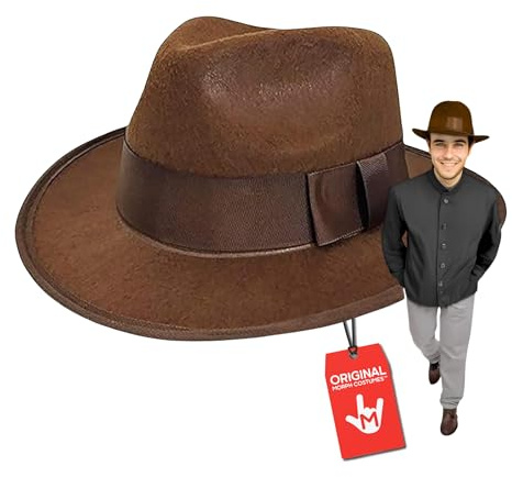 Nicky Bigs Novelties Brown Fedora Hat for Women, Brown Fedora Men Gangster Hat, 1920’s Hats, Mobster Hats Adult, Fedora Costume Accessories, Detective Costume Accessories, One Size Fits All