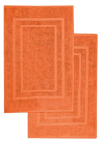 NatureMark 2er Pack Badvorleger | Premium Qualität | 100% Baumwolle | 50 x 80 cm | Duschvorleger Duschmatte Doppelpack | Farbe: Terrakotta