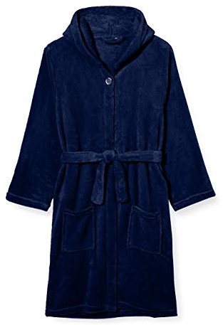 Playshoes Unisex Kinder Fleece-Bademantel Morgenmantel, marine, 158/164