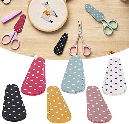 Fdit 6 Teilige Stickschere Hülle Sicherheit Lederschere Abdeckung Scherenschutz mit Tragbarem Modedesign für Werkzeugschutzabdeckung