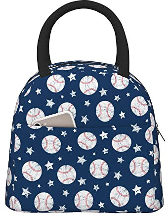 Pranzo al sacco Contenitore per il pranzo isolato da baseball per ragazze Ragazzi Borsa termica per il pranzo riutilizzabile a tenuta stagna Contenitore per la preparazione dei pasti impermeabile pe