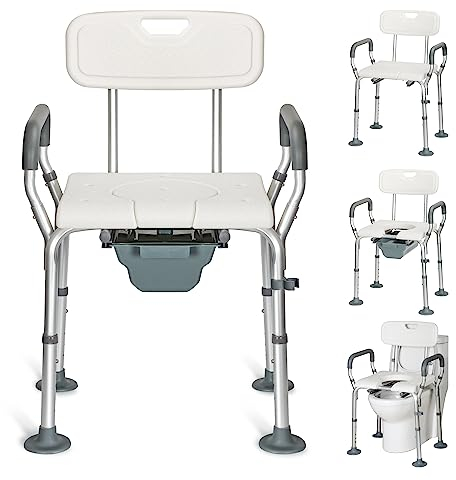 REAQER Toilettenstuhl für Senioren, Nachtstuhl für Erwachsene, Klostuhl Senioren Höhenverstellbar
