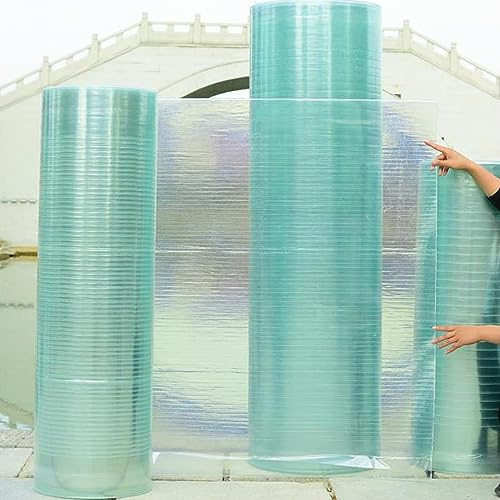 Láminas de Policarbonato Planchas Impermeable Placas Transparente,Revestimiento de Techo de Plástico,Toldo para Exteriores,Invernaderos,Panel de Cobertizo,con Tornillos (1x7m)