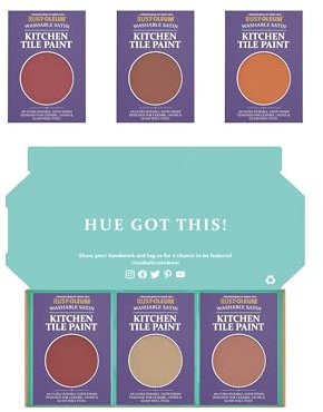 Rust-Oleum Kitchen Wall Tile Paint in Satin Finish – Fiery Shades Tester Box