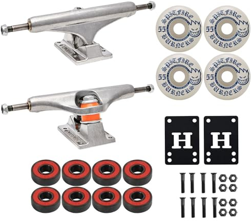 Independent Skateboard Trucks 159 Mid + 55mm Spitfire Burners Wheels, ABEC 5 Bearings