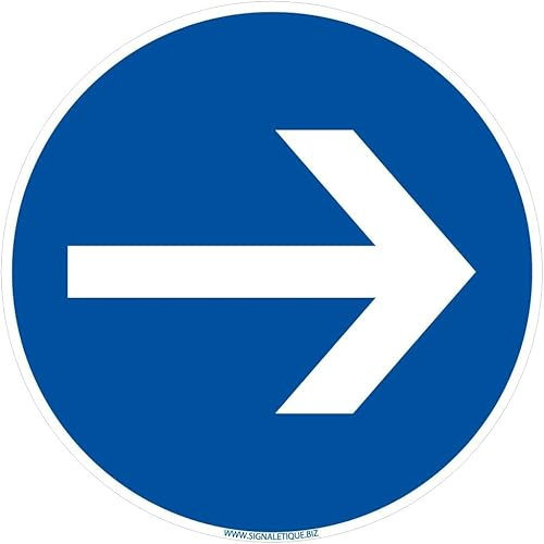 Signalétique.biz France – Panneau temporaire réfléchissant en plastique COMACEL 650 mm – Obligation de tourner à droite