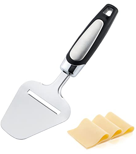 Trancheuse à fromage, pelle à fromage en métal 90 g, trancheuse à fromage en acier inoxydable, planche à fromage confortable à utiliser avec coupe-fil, trancheuse à fromage multifonction, trancheuse à
