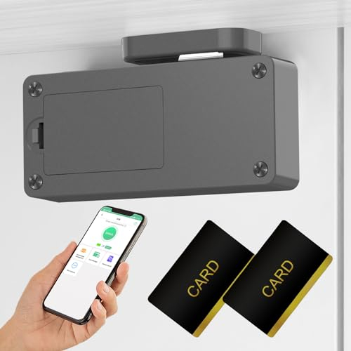 Eseesmart Schrankschloss RFID Elektronisch Schubladenschloss Keine Schlüssel Bluetooth App Kindersicherung Schrank Verstecktes Schlösser Grau