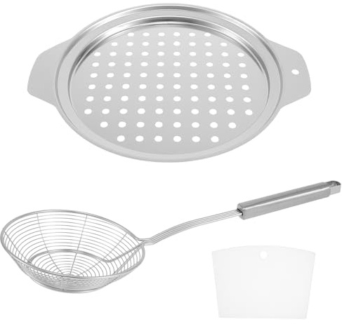 Stainless Steel Spaetzle Maker Lid with Scraper, Traditional German Egg Noodle Maker Pan Pot Spaghetti Strainer, Skimmer Spoon Pasta Strainer and Scraper