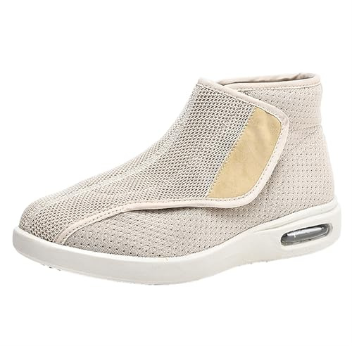 Jesajemi Zapatos Pies Anchos Pie Diabético Botas Calzado Ancho Especial Hombre Zapatillas Fascitis Plantar (Beige, 42 EU)