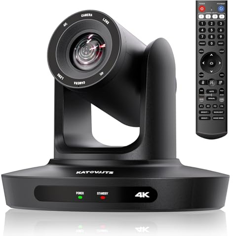 KATOVJJTS PTZ Camera 4K UHD with 20X Optical Zoom,Video Conference Room Camera,Live Streaming for Church Worship,USB HDMI IP POE Work with Vmix,Zoom,OBS,YouTube,Facebook Livestream