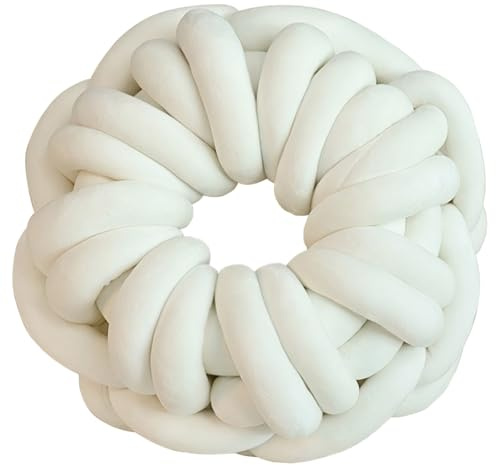 PromCaeruyn Cojín Decorativo, Cojín con Nudos, Decoración Estética Redonda Elegante para Sofás Camas Dormitorios Salones Residencias Universitarias Oficinas(G-40cm)