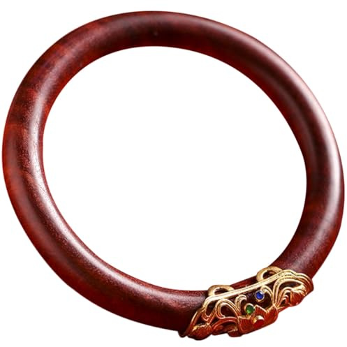 Artibetter Pulsera de Madera Vintage Étnica Redonda, Cómoda y Resistente, Color Marrón, Adecuado para Aniversario o Navidad para Mujeres