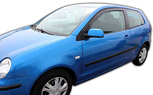 J&J AUTOMOTIVE | Windabweiser Passend Für Polo 4, 9N 3-Türer 2002-2009, Heko Regenabweiser, Getönt, Set 2-Teilig, Vorne, Aerodynamisch