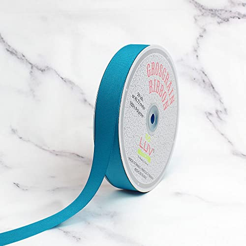 Creative Ideas 7/8-Inch Solid Grosgrain Ribbon, 50-Yard, Turquoise