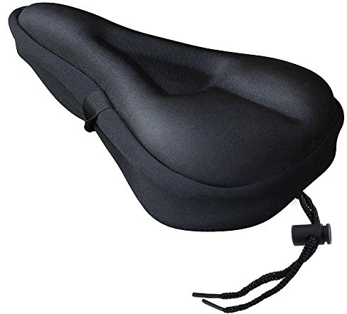 Zacro - Sillín para bicicleta suave y profesional para ciclismo, sillín para bicicleta de ciudad o de montaña, sillín estático de gel con cubierta impermeable y antipolvo, 28 x 19cm