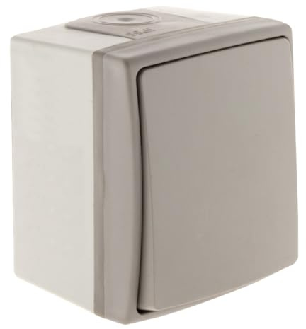 Zenitech - Pulsante Impermeabile IP55 - Installazione Facile con Terminali Automatici - Compatibile Interno ed Esterno - Resistente all'Acqua - Grigio