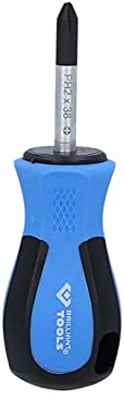 BRILLIANT TOOLS BT031032 Destornillador de estrella, PH Phillips, PH2 x 38 mm, forma corta [Powered by KS TOOLS]