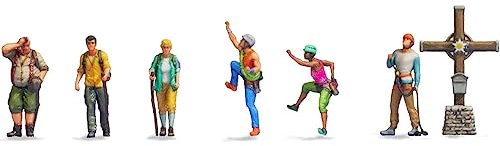 NOCH Bergwanderer mit Gipfelkreuz, 3D gedruckte Figuren für Modelleisenbahn, Maßstab 1:160 (N)