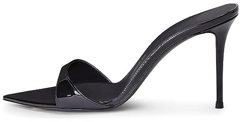 Sandali Mulo con Tacco a Spillo da Donna, OXOAMP-026 Slip On a Punta Stiletto Tacchi Alti 8.5~9.5 CM Heels Scarpe,Nero,36 EU