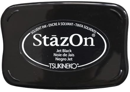 Artoz Stempelkissen StazOn Schwarz – 97 x 67 x 18 mm – wasserfest – Stempelkissen-Farbe zum Stempeln auf verschiedensten Oberflächen, ideal für Einladungen, Grüße oder zur Hochzeit