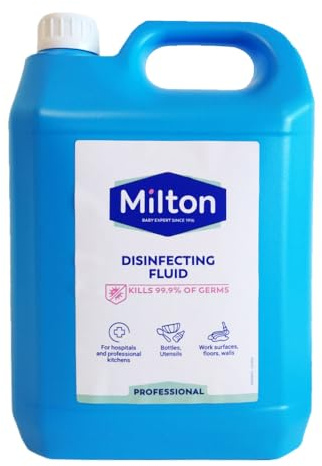 Milton Professional Disinfecting Fluid 5L Bottle Utensil Surface Floor Walls Hospital Kitchen Industrial Cleaner Sterilising Antiseptic Liquid with Welari Thank You Card | (1pack) (5litre)