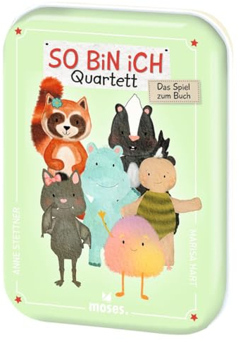 moses. So bin ich Quartett, Kartenspiel zum Kinderbuch von Marisa Hart, Zeitloses Kinderspiel für die ganze Familie, Quartettspiel für Kinder ab 4 Jahren, Yellow