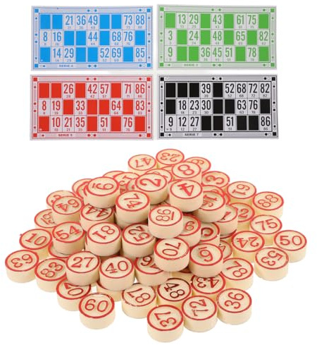 Toyvian Jeu De Bingo Ensemble Complet avec Cartes Numériques Et Pièces De Jeu Accessoires pour Réunions Familiales Fêtes Et Jeux De Société