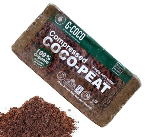 Hugsweet Torba di cocco, fibra di cocco | Mattone in fibra di cocco compresso con basso equilibrio EC e PH,Terreno per piante, terreno di cocco ad alta espansione per piantare, fibra di cocco,