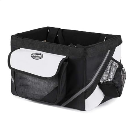 Canasta de perros Bicicleta para bicicleta para perros delantero Pequeño gato Bicicleta Policita Oxford Fabric Tarra puede absorber mascotas con un peso de hasta 6 kg y se estabiliza en una cesta de