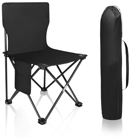 Chaise de camping pliable pour enfant (jusqu'à 250 kg) - Petite chaise de camping avec sac de transport - Chaise de pêche pliable ultra légère - Dimensions replié pour pique-nique, plein air