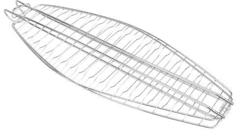 Luxshiny Pinza para Barbacoa de Pescado con Gancho de Hierro, Malla Antiadherente Fácil de Limpiar para Barbacoa al Aire Libre y Uso en Casa