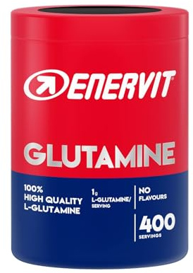 Enervit Glutamine, Integratore Alimentare 100% L-Glutammina Pura, Per il Recupero Post-Workout e il Mantenimento della Massa Muscolare, Barattolo da 400g