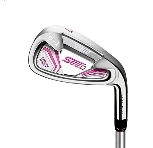 Golfjärn för barn, #7, loft, 36 grader, högerhänt, kolskaft, golfklubb för pojkar, flickor, 3-12 år, utomhussport, enkel klubb (#7 (rosa) ålder 9-12)