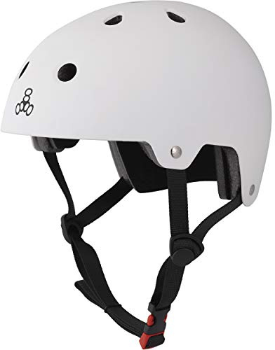 Triple 8 Brainsaver Helmet with EPS (Rubber White, Small/Medium)