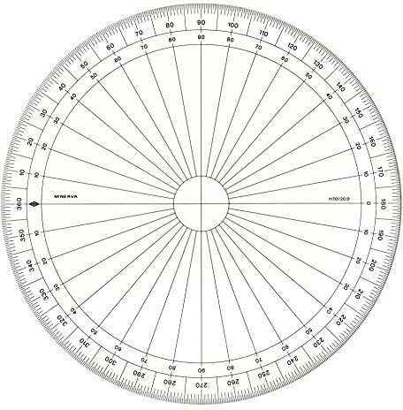 Minerva - Goniometro a 360°, 20 cm, trasparente