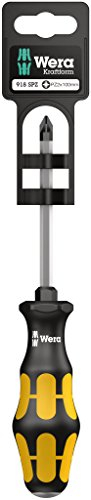 Wera 05100081001 918 SPZ SB Tournevis pour vis cruciformes PZ, PZ 2 x 100 mm, Noir/jaune