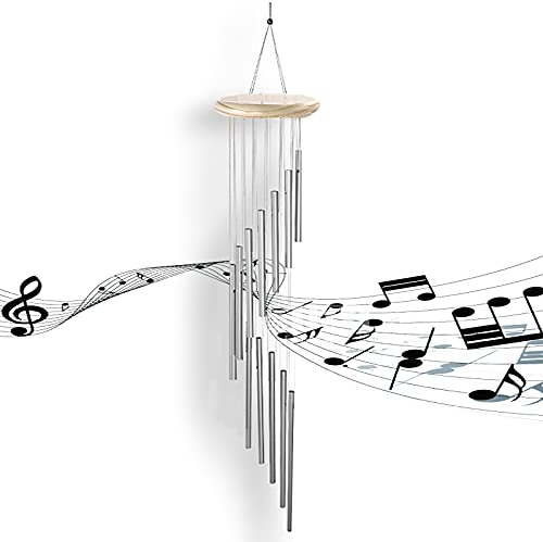 12 Tubi in Alluminio Campane a Vento, Furin Giapponese, Scacciapensieri da Esterno, Campana a Vento Regalo Creativo Souvenir per Arredo Giardino Cortile (58cm)