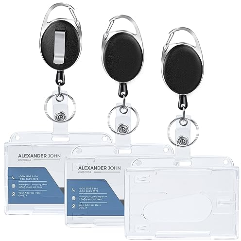 Kartenhalter Ausweishülle Busfahrkarten Hülle Schüler, Awumbuk 3 Pcs Kartenhülle mit Zugband Ausweishalter Ausziehbar Card Sleeves Schlüsselanhänger