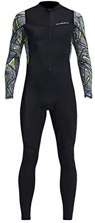 Traje de neopreno para hombre, con cremallera frontal, protección contra erupciones, surf, natación, buceo, negro, XL