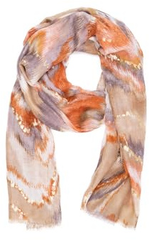 QUEEN HELENA Mjuk Lätt Stol Wrap Scarf Foulard Mönstrad Rund Hals Elegant Dam SC026, Grå och Khaki, one size